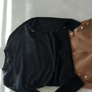 Quince Cashmere Blend Women's Black Crew Lightweight Sweater